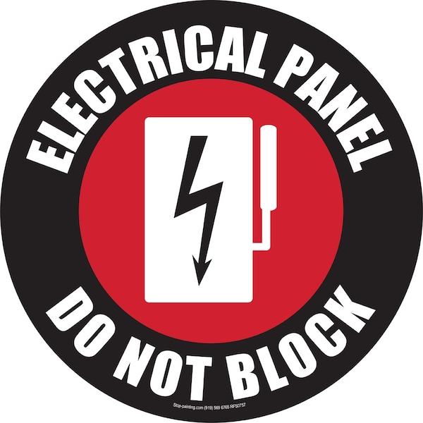 Superior Mark Floor Sign, Rubber, Electrical Panel Do Not Block, 17.5in RFS0757 - main